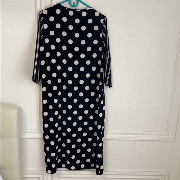 Polka Dot and Stripe Black Dress - Picture 2 of 8